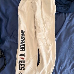 EUC Large Spiritual Gangster Cream Cozy Sweatpants with Black Waistband